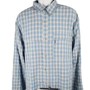 The North Face Men's Blue Plaid Long Sleeve Collared Button-Up Shirt Size XXL